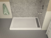 Anzzi SB-AZ012WL Field Base Series 60 in. L x 36 in. W Corner Shower Pan Base with Left Drain in Glossy White - view 6