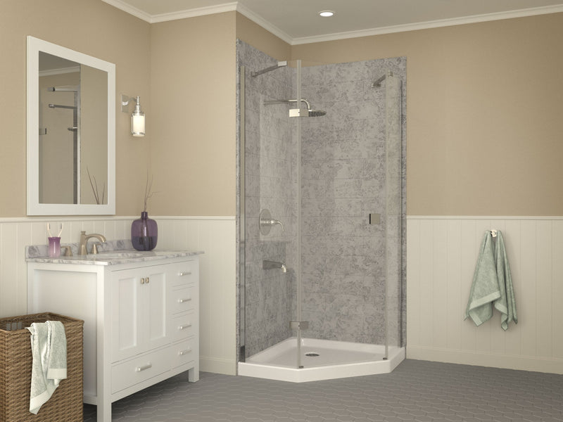 Anzzi SB-AZ01NO Randi Base Series 36 in. L x 36 in. W Corner Shower Pan Base with Center Drain in Glossy White - view 2