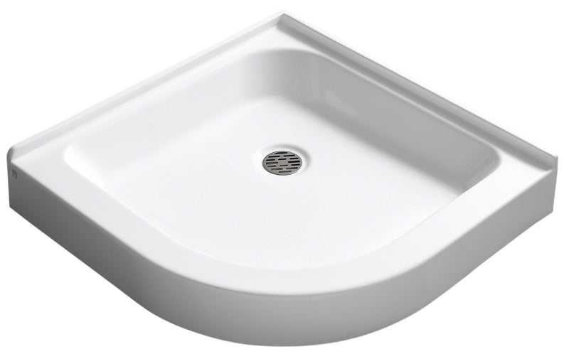 Anzzi SB-AZ01NO Randi Base Series 36 in. L x 36 in. W Corner Shower Pan Base with Center Drain in Glossy White - view 4