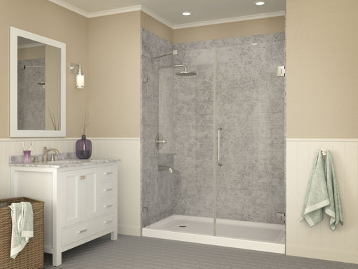 Anzzi SB-AZ03LD Tiers Base Series 32 in. L x 60 in. W Alcove Shower Pan Base with Left Drain in Glossy White Marine - view 2