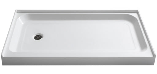 Anzzi SB-AZ04RD Tiers Base Series 36 in. L x 60 in. W Alcove Shower Pan Base with Right Drain in Glossy White - view 2