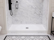 Anzzi SB-AZ101L Alexander 60 in. L x 30 in. W Alcove Shower Pan Base with Left Drain in Glossy White Marine Acrylic - view 2