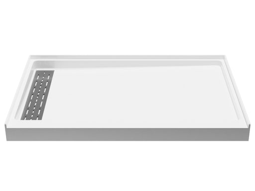 Anzzi SB-AZ103R Alexander 48 in. L x 32 in. W Alcove Shower Pan Base with Right Drain in Glossy White Marine - view 2