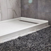 Anzzi SB-AZ302L Alexander 60 in. L x 30 in. W Alcove Shower Pan Base with Left Drain in Glossy White Marine Acrylic - view 5