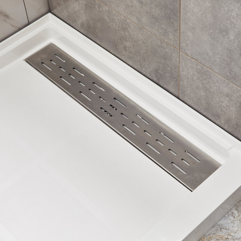 Anzzi SB-AZ302L Alexander 60 in. L x 30 in. W Alcove Shower Pan Base with Left Drain in Glossy White Marine Acrylic - view 6