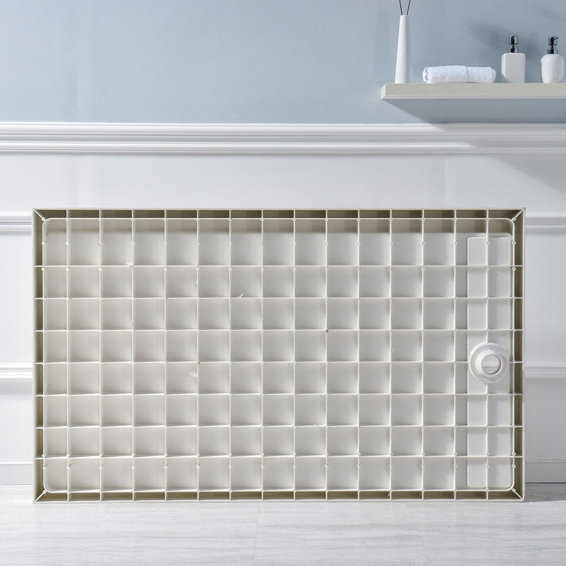 Anzzi SB-AZ302L Alexander 60 in. L x 30 in. W Alcove Shower Pan Base with Left Drain in Glossy White Marine Acrylic - view 9