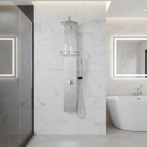 Anzzi SP-AZ075 Coastal Series 44 in. 2-Jetted Full Body Shower Panel System in Brushed Steel with Heavy Rain - view 2