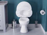 Anzzi T1-AZ301WH XL Comfort Round Closed Toilet Seat in White - view 4