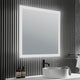 Neptune 39 in. W x 32 in. H Frameless Rectangular LED Bathroom Mirror with Defogger in Silver