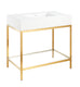 Anzzi Ventura 36 in. Console Sink and Frame Set in Brushed Gold