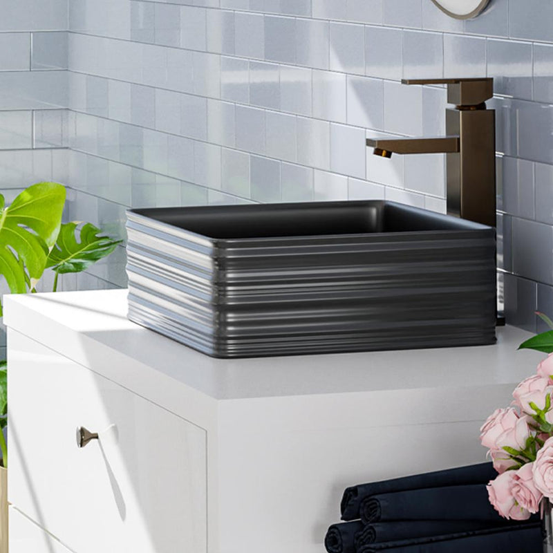Arrosa Vitreous China Vessel Sink - Matte Gray