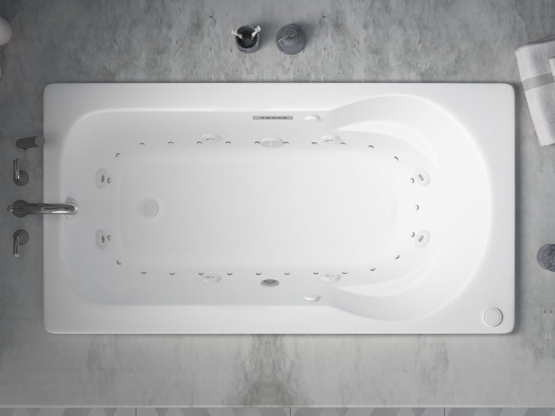 Atlantis Whirlpool 3260ZDLX Zepher  32 in. x 60 in. Air and Whirlpool Jetted Bathtub in White with Left Drain - view 4
