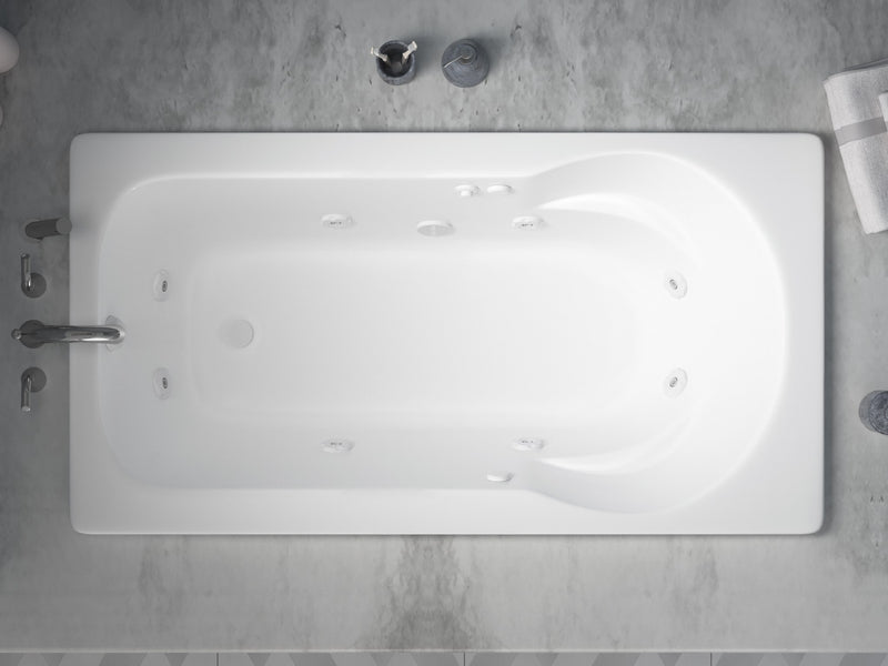 Atlantis Whirlpool 3260ZWR Zircon Series 60 in. x 32 in. Rectangular Whirlpool Bathtub with Right Side Drain and V-Style Back Jets in Glossy White - view 4