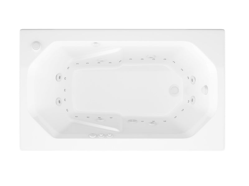 Atlantis Whirlpool 3660MDL Onyx 60 in. x 36 in. Rectangular Whirlpool and Air Bathtub with Left Drain and VS Jets and Aromatherapy in Glossy White - view 3