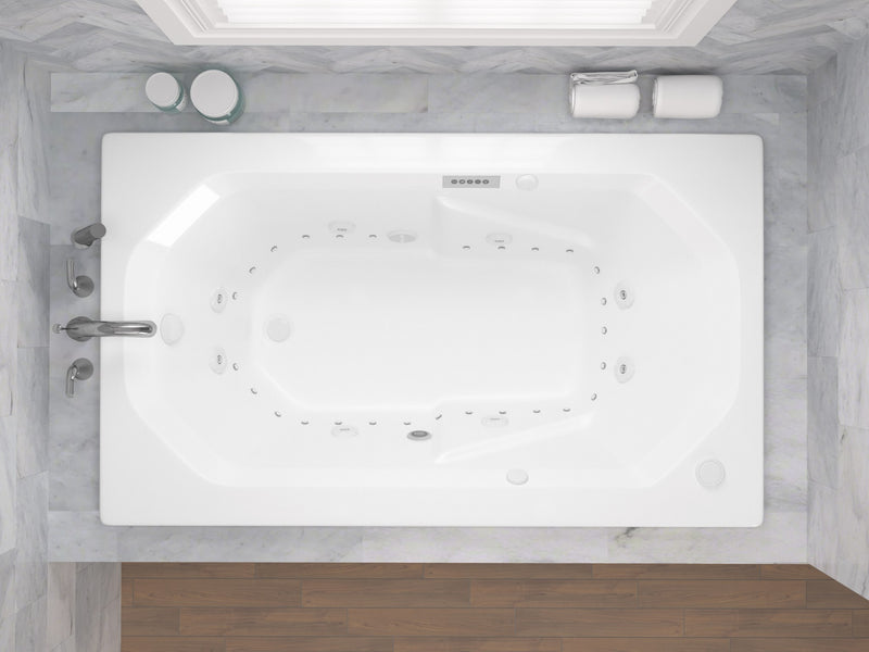 Atlantis Whirlpool 3660MDLX Mirage 36 x 60 Rectangular Air and Whirlpool Jetted Bathtub in White with Left Drain - view 4