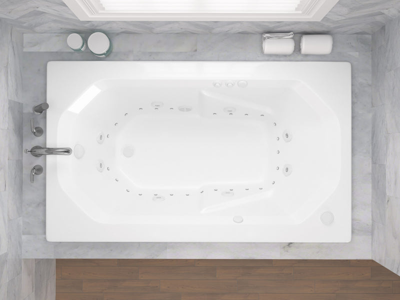 Atlantis Whirlpool 3660MDR Onyx 60 in. x 36 in. Rectangular Whirlpool and Air Bathtub with Right Drain and VS Jets and Aromatherapy in Glossy White - view 4