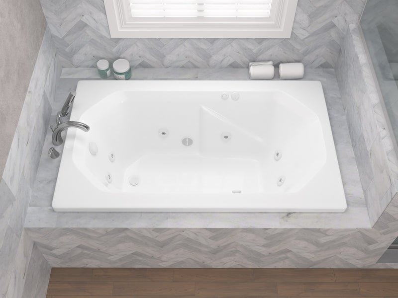 Atlantis Whirlpool 3660MWL Onyx Series 60 in. x 36 in. Rectangular Whirlpool Bathtub with Left Side Drain and V-Style Back Jets in Glossy White - view 5