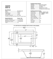 Atlantis Whirlpool 3660VNDR Venetian 36 x 60 Rectangular Air & Whirlpool Jetted Bathtub with Right Drain - dimensions