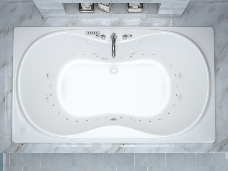 Atlantis Whirlpool 3672WDLX Whisper  35.625 x 72 in. Air and Whirlpool Jetted Bathtub in White with Center Drain - view 4