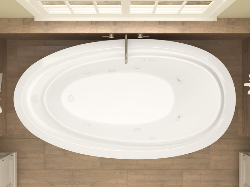 Atlantis Whirlpool 3871BW Breeze 38 x 71 Oval Freestanding Whirlpool Jetted Bathtub - view 4