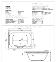 Atlantis Whirlpool 4060NDR Neptune 40 x 60 Rectangular Air & Whirlpool Jetted Bathtub - dimensions