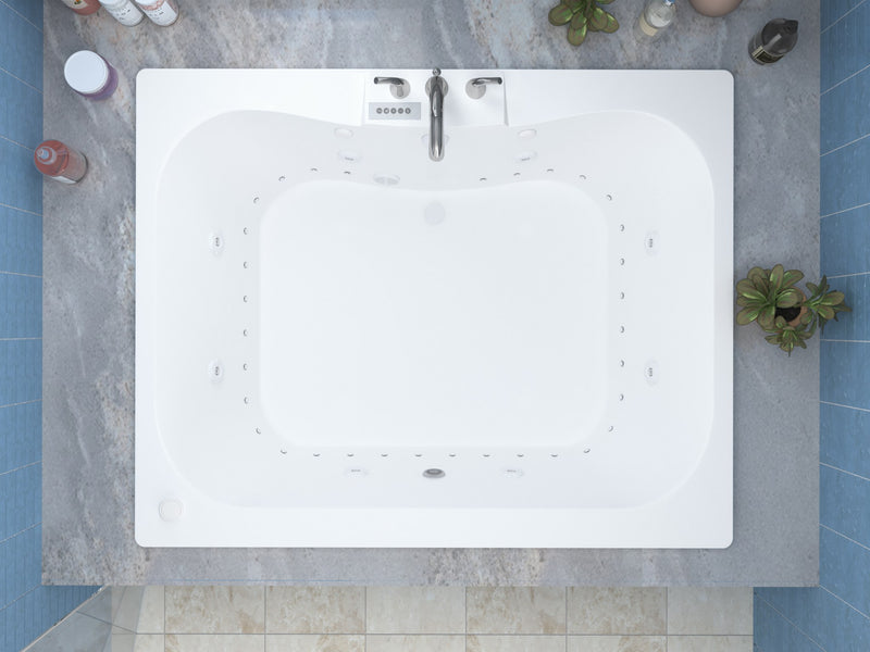 Atlantis Whirlpool 4060NDRX Neptune 40 x 60 Air and Whirlpool Jetted Bathtub in White with Center Drain - view 4