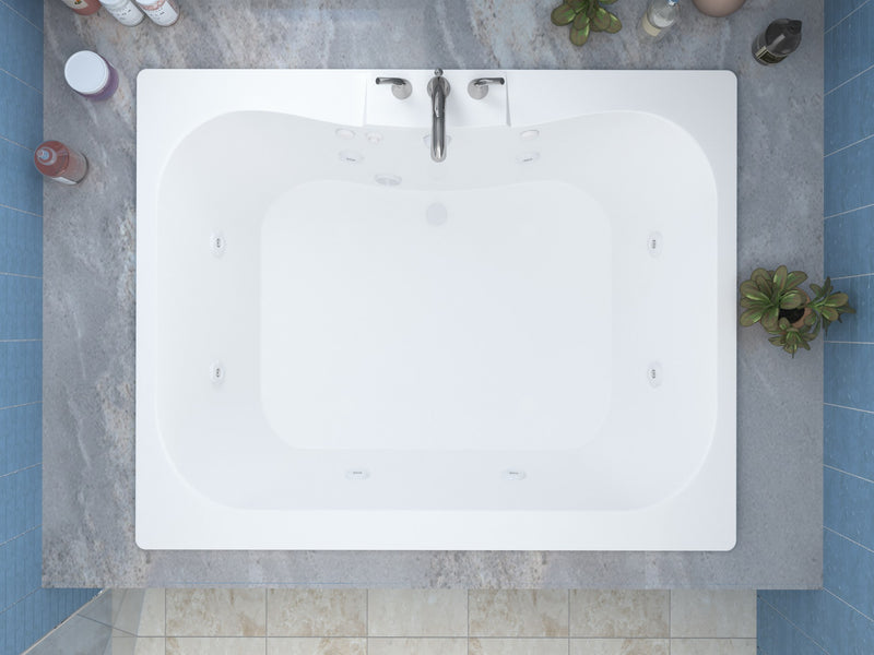Atlantis Whirlpool 4060NWR Neptune 40 x 60 Rectangular Whirlpool Jetted Bathtub with Center Drain - view 4