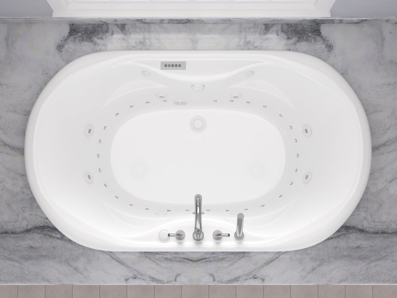 Atlantis Whirlpool 4170IDLX Indulgence 41 x 71 Oval Air and Whirlpool Jetted Bathtub with Center Drain  in White - view 4