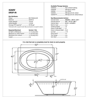Atlantis Whirlpool 4260VDR Vogue 42 x 60 Rectangular Air & Whirlpool Jetted Bathtub with Right Drain - dimensions