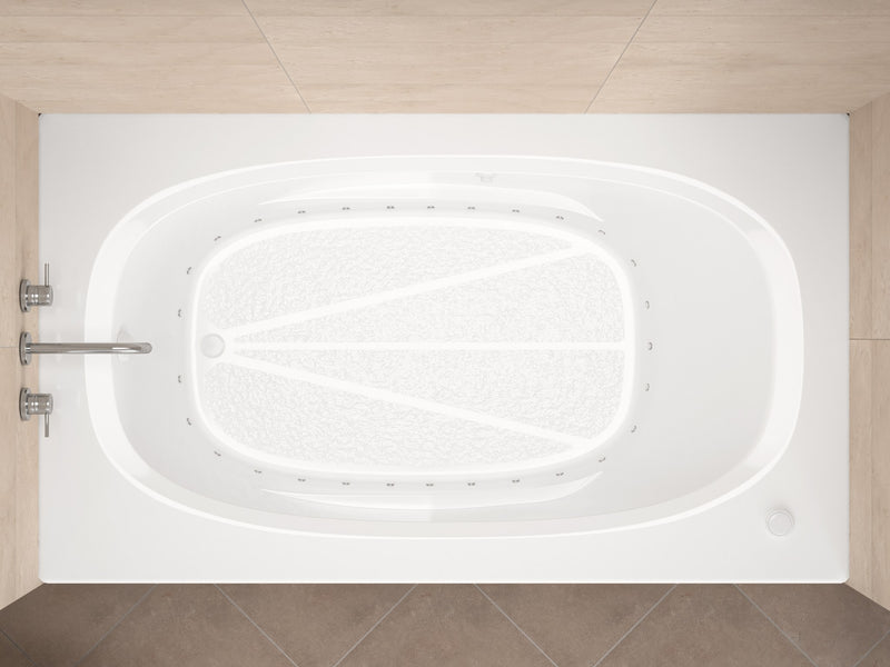 Atlantis Whirlpool 4266PAL Tigers Eye Series 65 in. x 42 in. Rectangular Air Bathtub with Left Side Drain and Aromatherapy in Glossy Smooth White - view 4