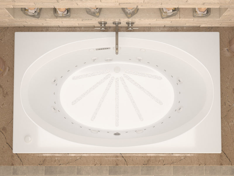 Atlantis Whirlpool 4272VCDLX Vogue  41.625 x 70.75in. Air and Whirlpool Jetted Bathtub in White with Center Drain - view 4