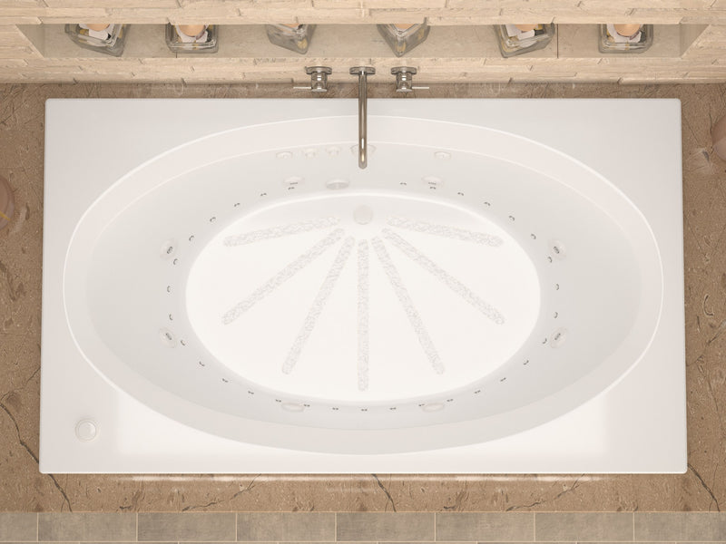 Atlantis Whirlpool 4272VCDR Vogue 71 in. x 42 in. Rectangular Whirlpool and Air Bathtub with Center drain and VS Jets and Aroma in Glossy White - view 4