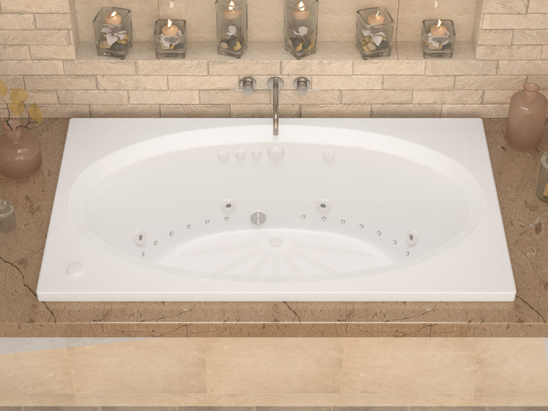 Atlantis Whirlpool 4272VCDR Vogue 71 in. x 42 in. Rectangular Whirlpool and Air Bathtub with Center drain and VS Jets and Aroma in Glossy White - view 5