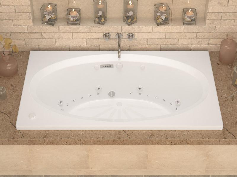 Atlantis Whirlpool 4272VCDRX Vogue  41.625 x 70.75in. Air and Whirlpool Jetted Bathtub in White with Center Drain - view 5