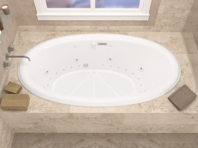 Atlantis Whirlpool 4478PCDRX Petite 44 x 78  Oval Air and Whirlpool Jetted Bathtub with Center Drain in White - view 4