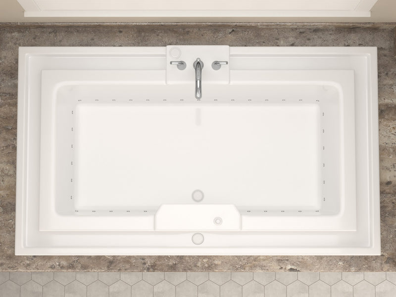 Atlantis Whirlpool 4678IAL Opal Series 78 in. x 46 in. Rectangular Air Bathtub with Center drain and Aromatherapy Bubbles in Glossy Smooth White - view 4