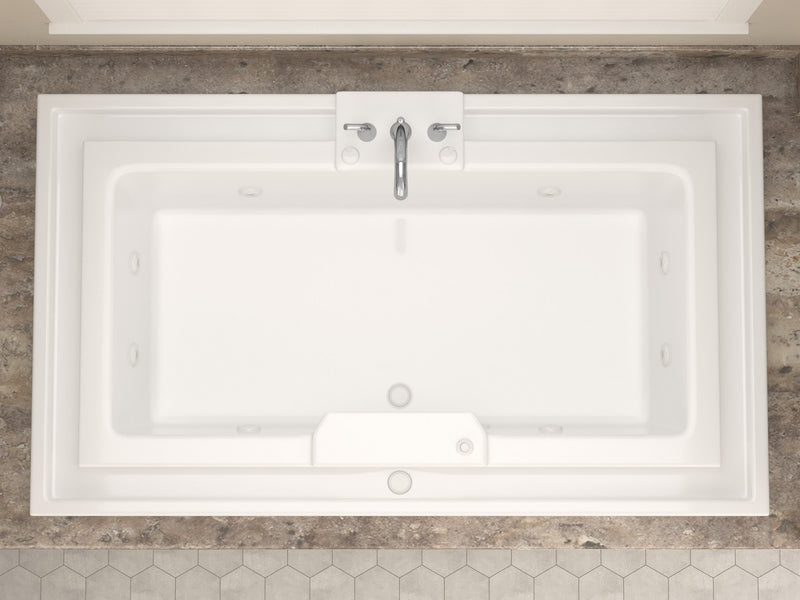 Atlantis Whirlpool 4678IWR Opal Series 78 in. x 46 in. Rectangular Whirlpool Bathtub with Center drain and V-Style Back Jets in Glossy Smooth White - view 4