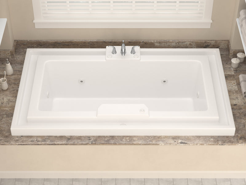 Atlantis Whirlpool 4678IWR Opal Series 78 in. x 46 in. Rectangular Whirlpool Bathtub with Center drain and V-Style Back Jets in Glossy Smooth White - view 5