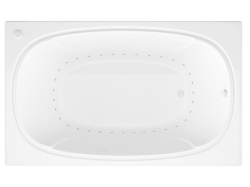 Atlantis Whirlpool 4872CAL Peridot Series 72 in. x 48 in. Rectangular Air Bathtub with Left Side Drain and Aromatherapy in Glossy Smooth White - view 3