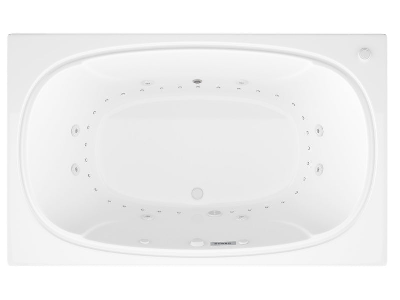 Atlantis Whirlpool 4878CDRX Charleston  48 x 78 Rectangular Air and Whirlpool Jetted Bathtub in White with Center Drain - view 3