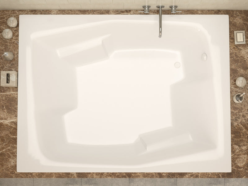 Atlantis Whirlpool 5472CAL Caresse 72 in. x 54 in. Rectangular Air Jetted Bathtub with Left Drain in White - view 4