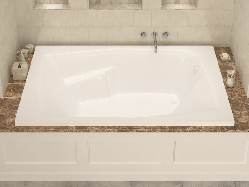 Atlantis Whirlpool 5472CAL Caresse 72 in. x 54 in. Rectangular Air Jetted Bathtub with Left Drain in White - view 5
