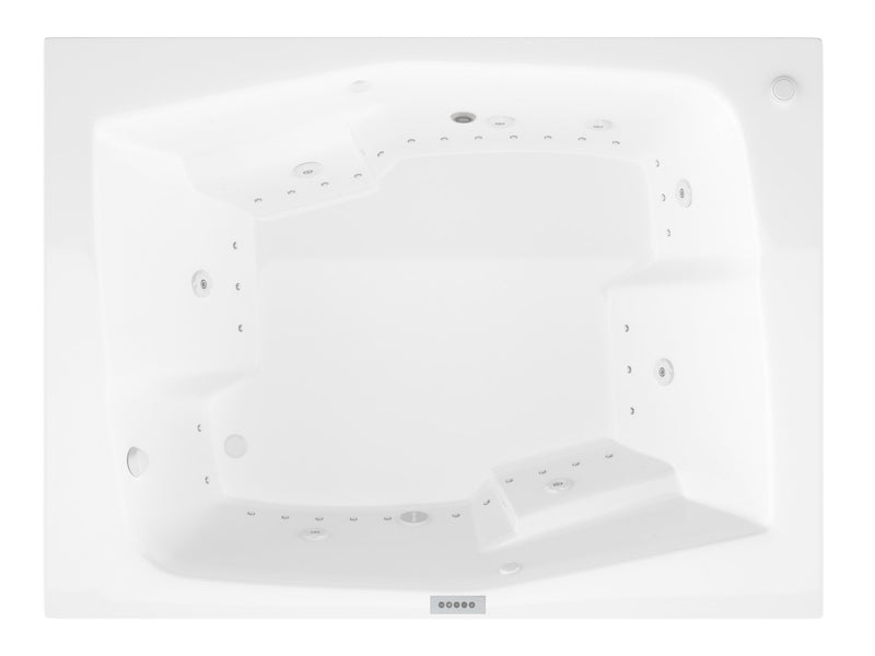 Atlantis Whirlpool 5472CDLX Caresse 72 in. x 54 in. Rectangular Air and Whirlpool Jetted Bathtub with Left Drain in White - view 3