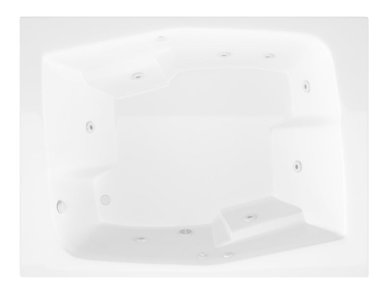 Atlantis Whirlpool 5472CWR Amethyst Series 72 in. x 54 in. Rectangular Whirlpool Bathtub with Right Drain and V-Style Back Jets in Glossy White - view 3