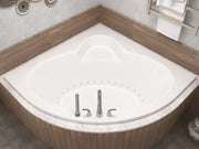 Atlantis Whirlpool 6060AAL Alexandria 60 in. x 60 in. Corner Air Bathtub with Center Drain in White - view 5
