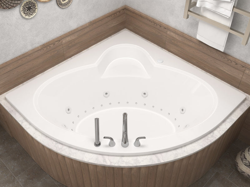 Atlantis Whirlpool 6060ADL Jasper 85 in. x 67 in. Corner Whirlpool and Air Bathtub with Center drain and VS Jets and Aromatherapy in Glossy White - view 5