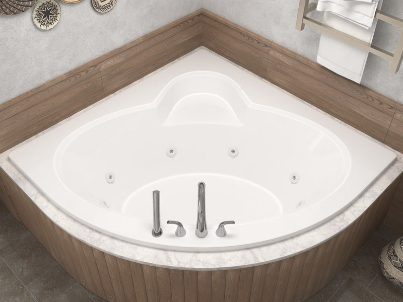 Atlantis Whirlpool 6060AWR Alexandria 60 in. x 60 in. Corner Whirlpool Bathtub with Center Drain in White - view 5