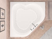 Atlantis Whirlpool 6060CAL Cascade 60 in. x 60 in. Corner Air Bathtub with Center drain and Aromatherapy Bubbles in Glossy Smooth White - view 4