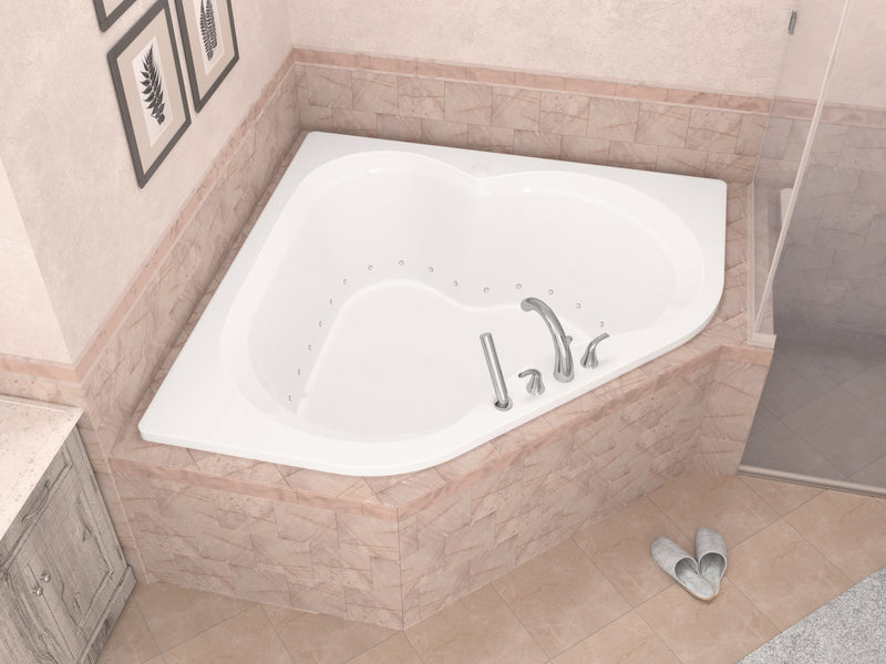 Atlantis Whirlpool 6060CAL Cascade 60 in. x 60 in. Corner Air Bathtub with Center drain and Aromatherapy Bubbles in Glossy Smooth White - view 6