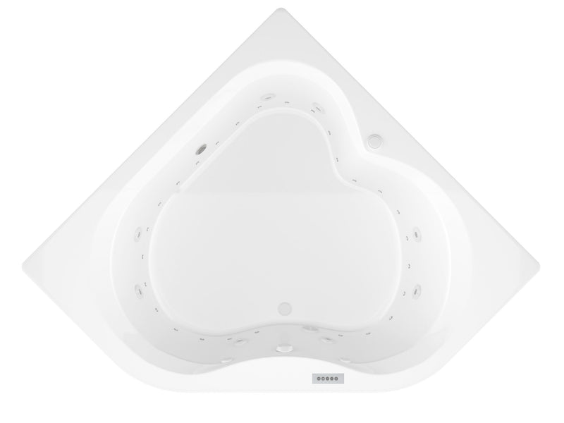 Atlantis Whirlpool 6060CDLX Cascade 60 in. x 60 in. Corner Air and Whirlpool Jetted Bathtub with Center Drain in White - view 3